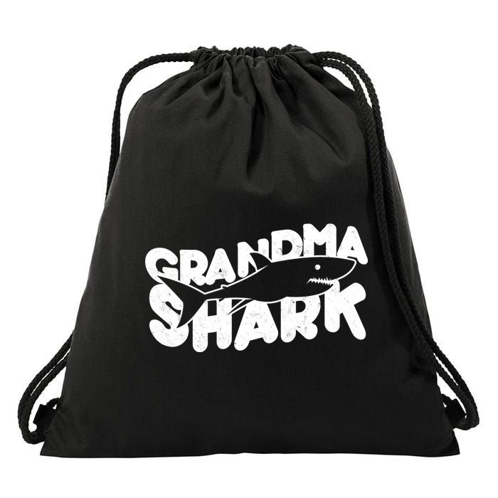 Cute Grandma Shark Drawstring Bag