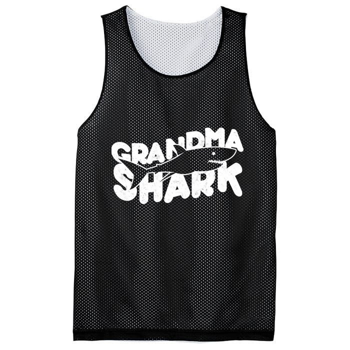 Cute Grandma Shark Mesh Reversible Basketball Jersey Tank