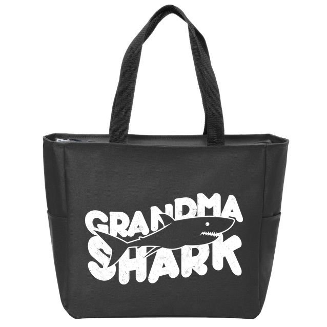Cute Grandma Shark Zip Tote Bag