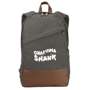 Cute Grandma Shark Cotton Canvas Backpack