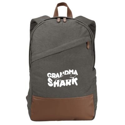 Cute Grandma Shark Cotton Canvas Backpack