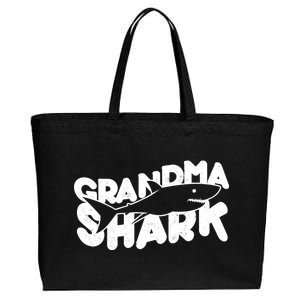 Cute Grandma Shark Cotton Canvas Jumbo Tote