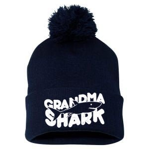 Cute Grandma Shark Pom Pom 12in Knit Beanie