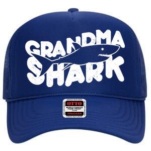 Cute Grandma Shark High Crown Mesh Back Trucker Hat