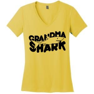 Cute Grandma Shark Women's V-Neck T-Shirt