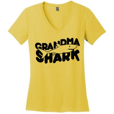 Cute Grandma Shark Women's V-Neck T-Shirt