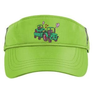 Cute Green Tractor Family Adult Drive Performance Visor