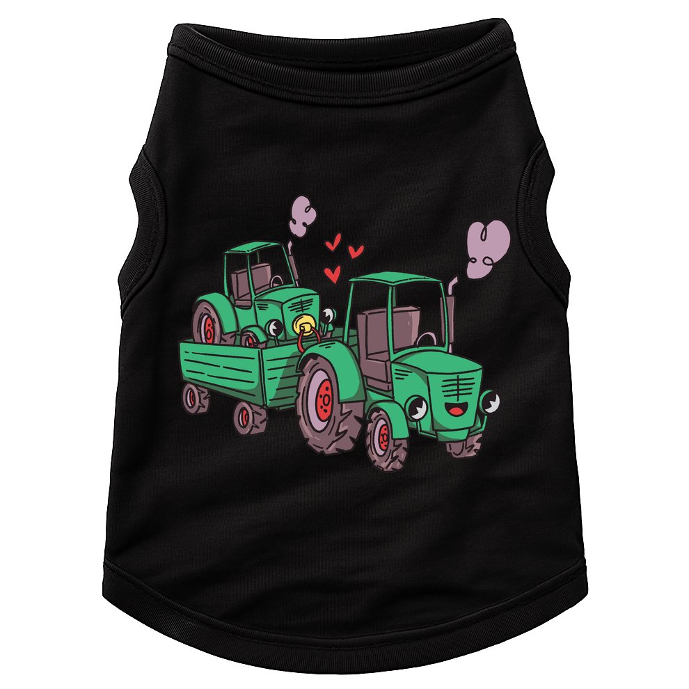 Cute Green Tractor Family Doggie Tank