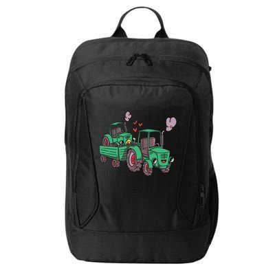 Cute Green Tractor Family City Backpack