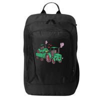 Cute Green Tractor Family City Backpack