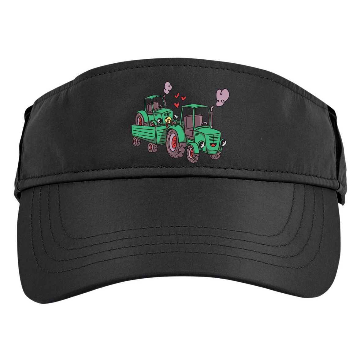 Cute Green Tractor Family Adult Drive Performance Visor