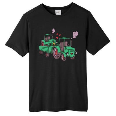 Cute Green Tractor Family Tall Fusion ChromaSoft Performance T-Shirt