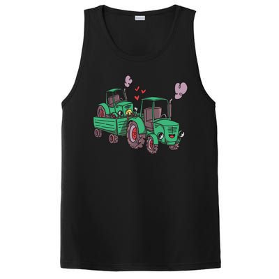 Cute Green Tractor Family PosiCharge Competitor Tank