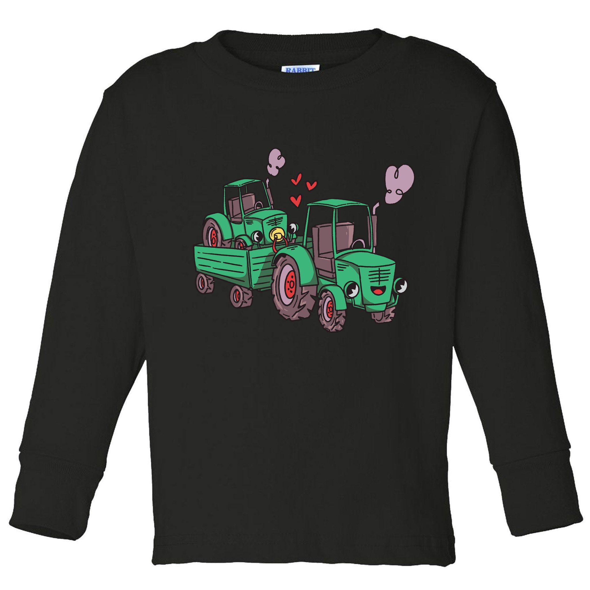 Cute Green Tractor Family Toddler Long Sleeve Shirt