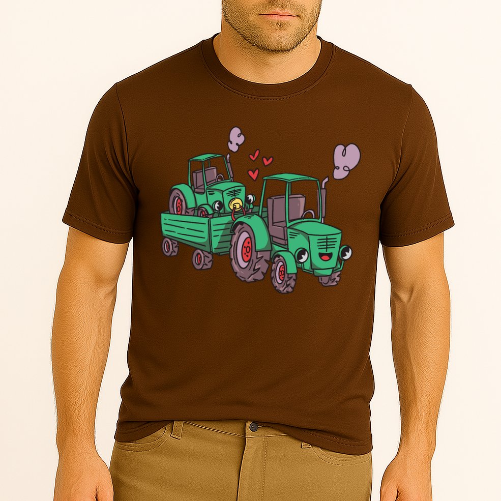 Cute Green Tractor Family Cooling Performance Crew T-Shirt