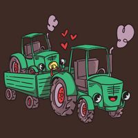 Cute Green Tractor Family Cooling Performance Crew T-Shirt