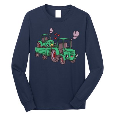 Cute Green Tractor Family Long Sleeve Shirt