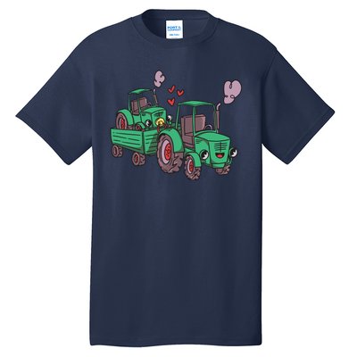 Cute Green Tractor Family Tall T-Shirt