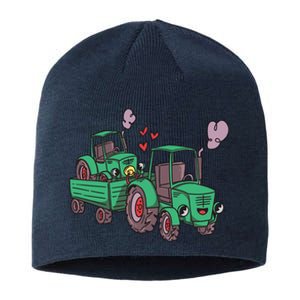 Cute Green Tractor Family Sustainable Beanie