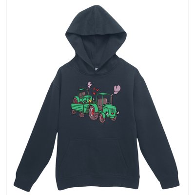 Cute Green Tractor Family Urban Pullover Hoodie