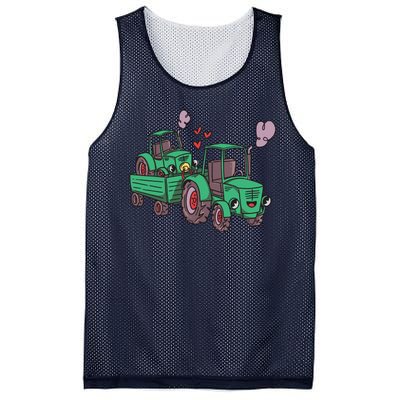 Cute Green Tractor Family Mesh Reversible Basketball Jersey Tank