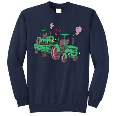 Cute Green Tractor Family Tall Sweatshirt