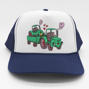 Cute Green Tractor Family Trucker Hat