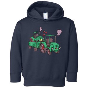 Cute Green Tractor Family Toddler Hoodie