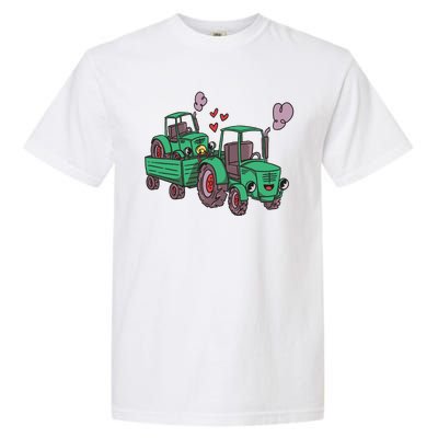 Cute Green Tractor Family Garment-Dyed Heavyweight T-Shirt