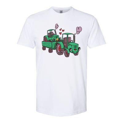 Cute Green Tractor Family Softstyle® CVC T-Shirt