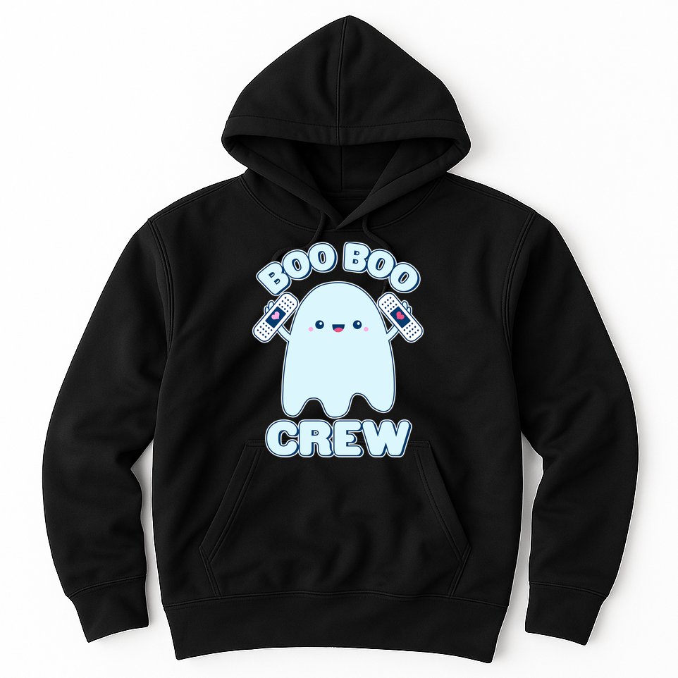 Cute Halloween Boo Boo Crew Band Aid Ghost Hoodie