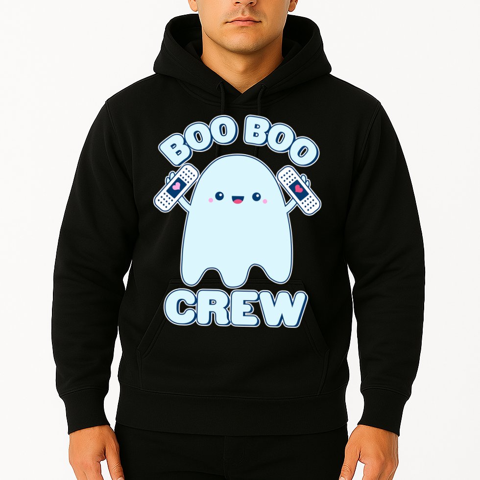 Cute Halloween Boo Boo Crew Band Aid Ghost Hoodie