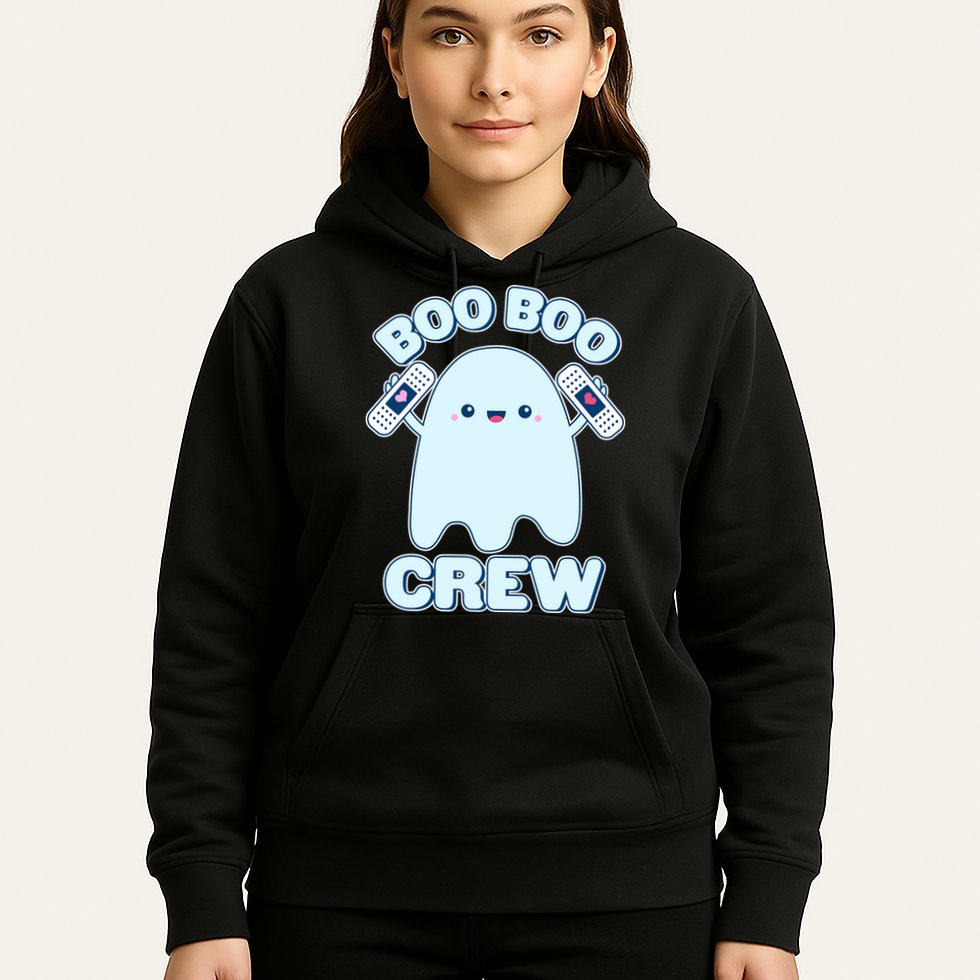 Cute Halloween Boo Boo Crew Band Aid Ghost Hoodie