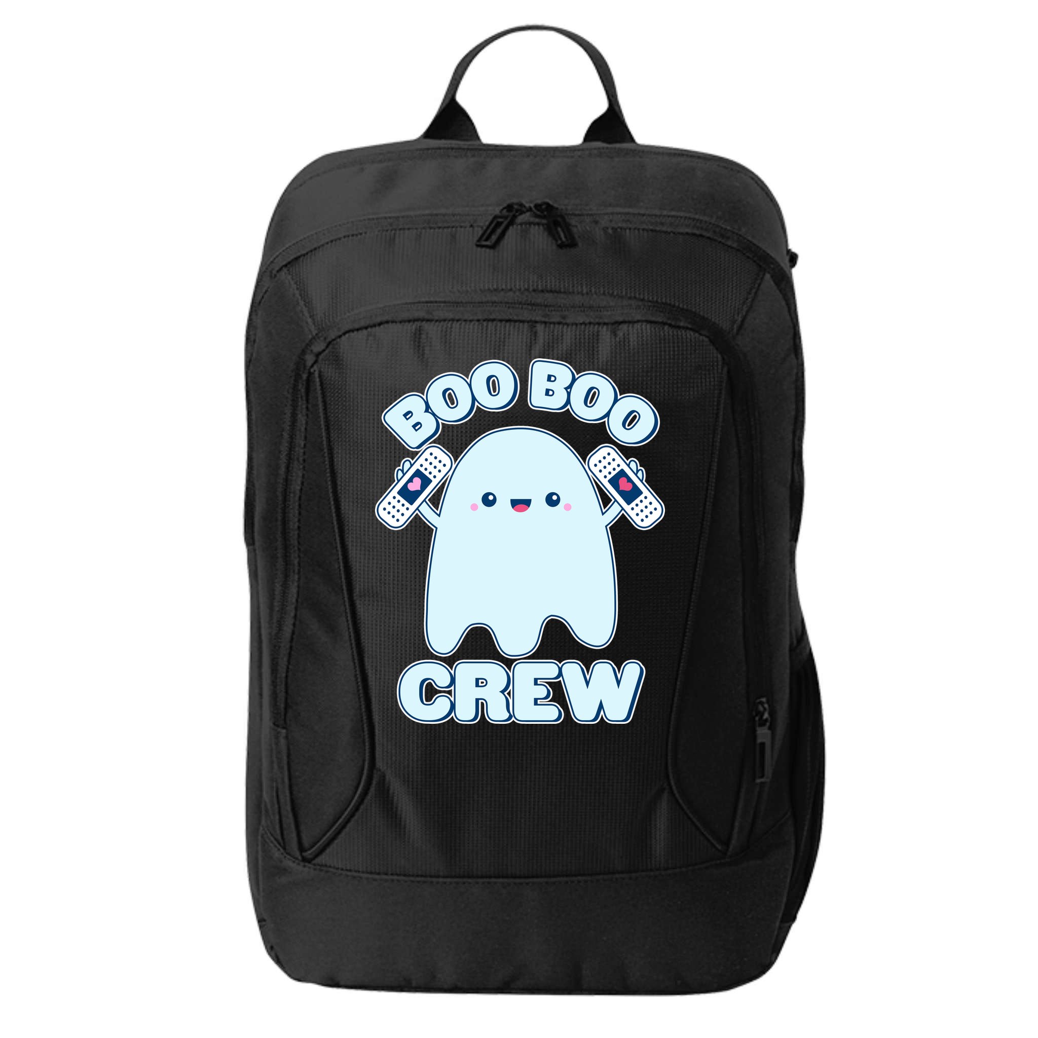 Cute Halloween Boo Boo Crew Band Aid Ghost City Backpack