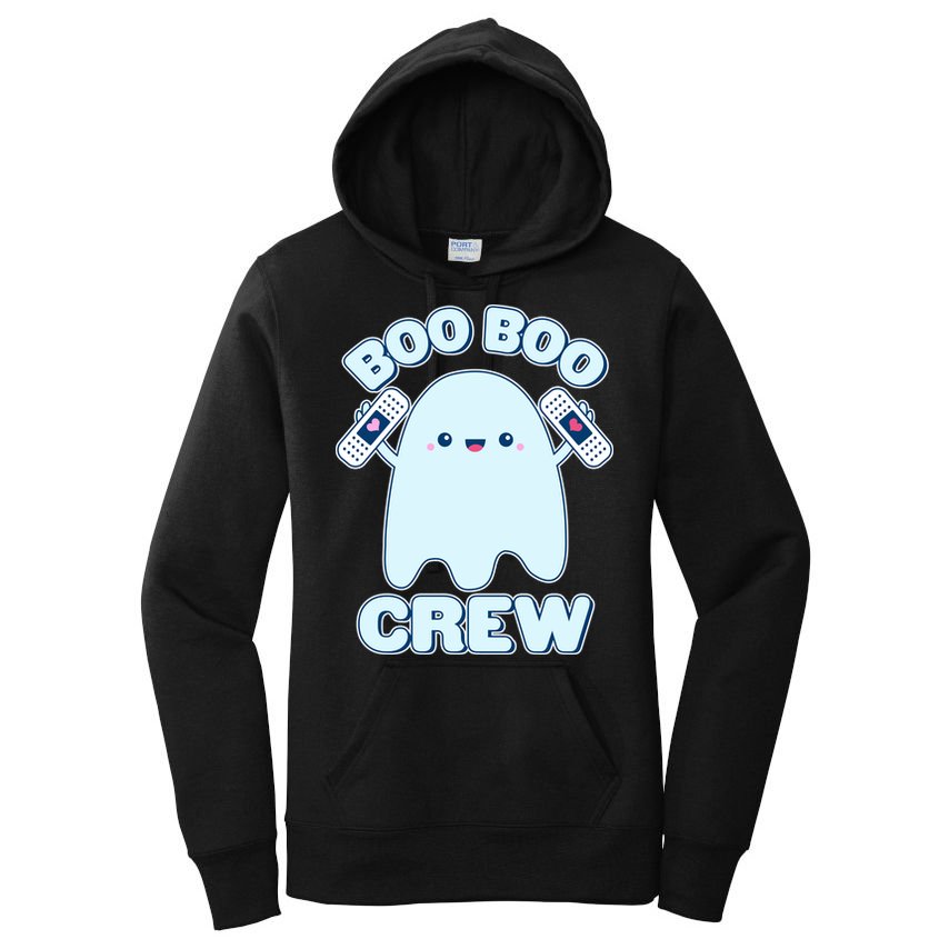 Cute Halloween Boo Boo Crew Band Aid Ghost Women's Pullover Hoodie