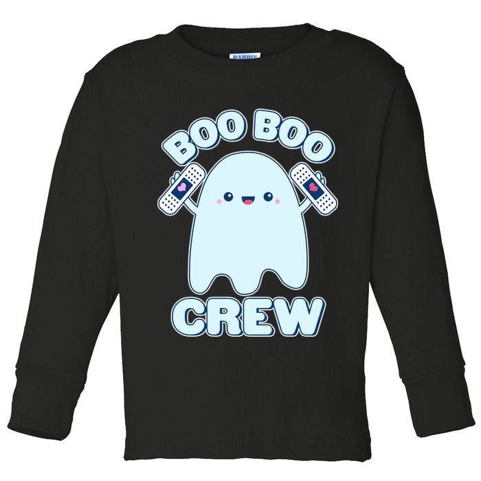 Cute Halloween Boo Boo Crew Band Aid Ghost Toddler Long Sleeve Shirt