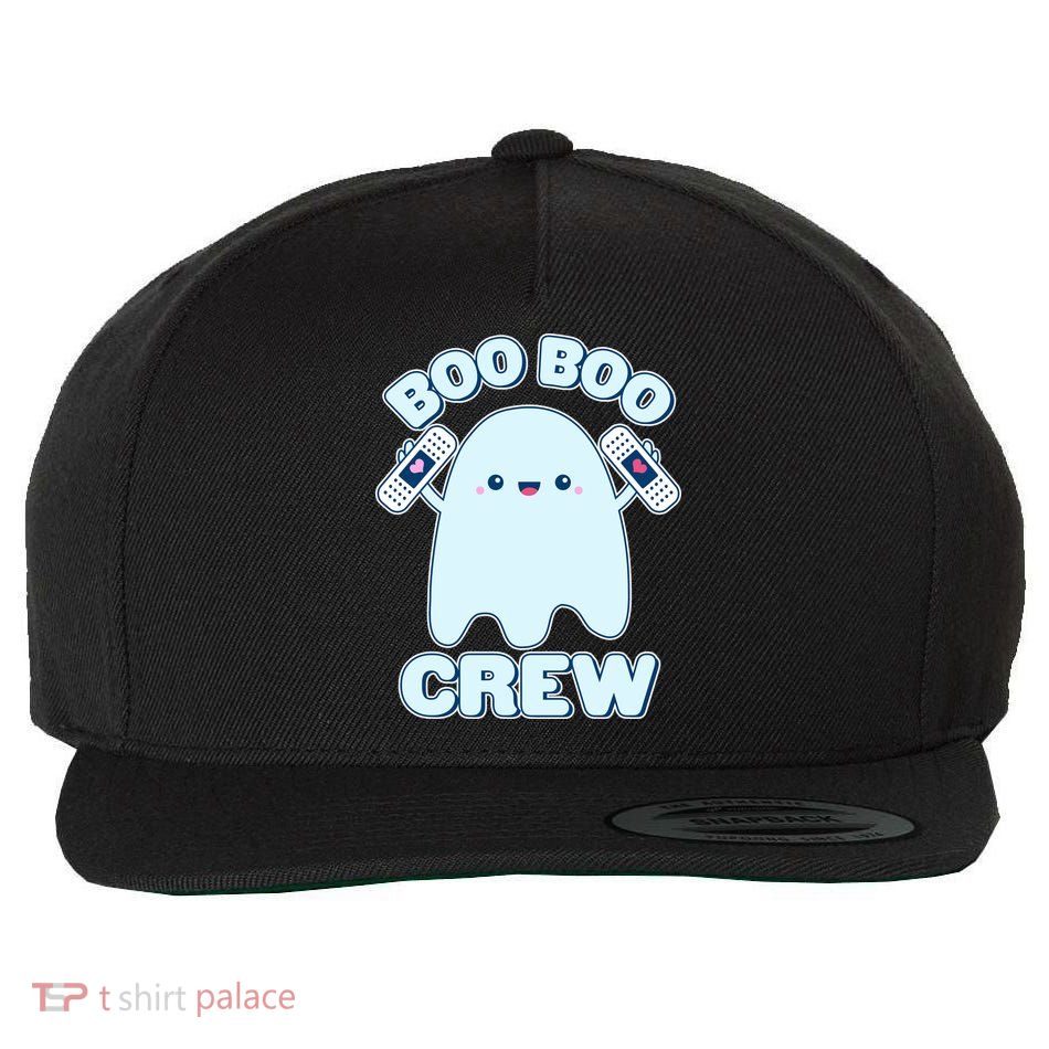 Cute Halloween Boo Boo Crew Band Aid Ghost Wool Snapback Cap
