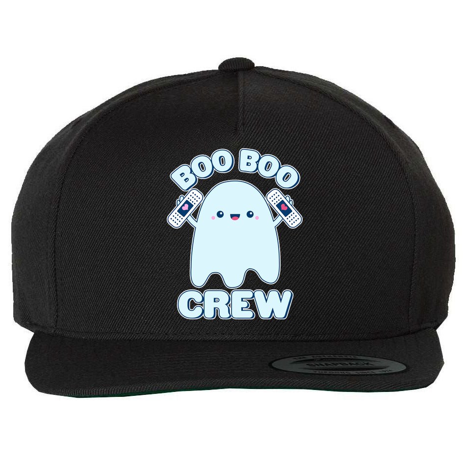 Cute Halloween Boo Boo Crew Band Aid Ghost Wool Snapback Cap