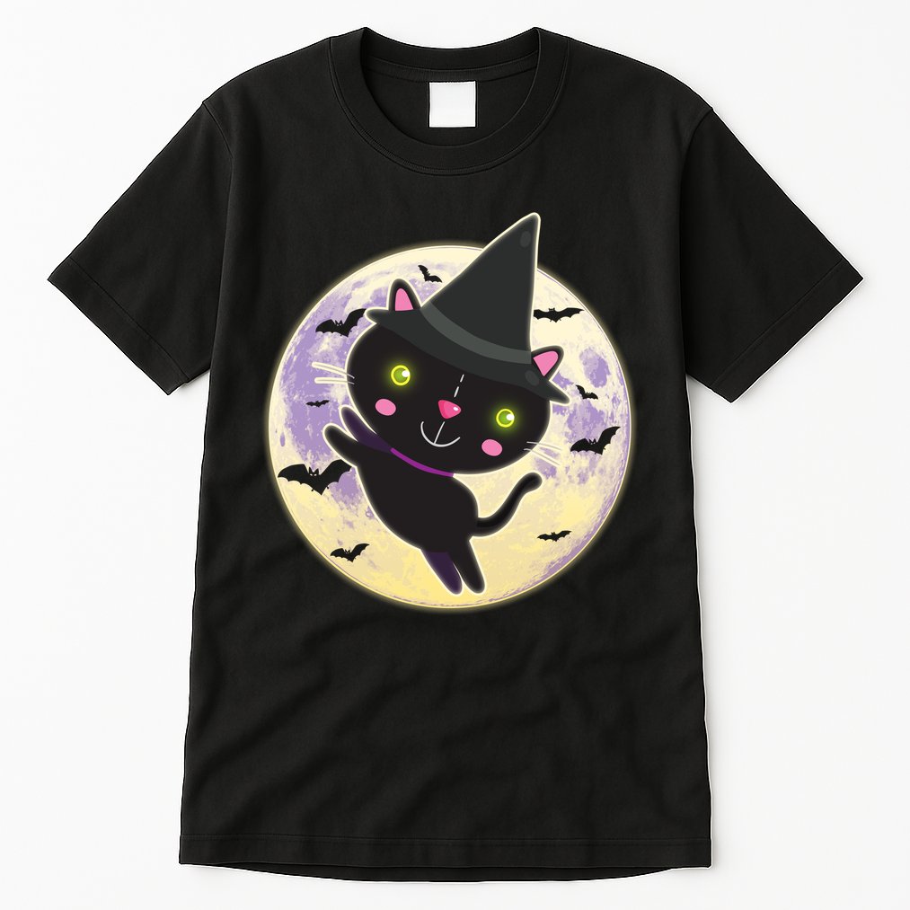 Cute Halloween Cat Moon Tall T-Shirt