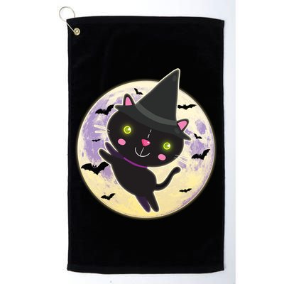 Cute Halloween Cat Moon Golf Towel