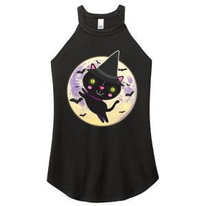 Cute Halloween Cat Moon Women's Perfect Tri Rocker Tank