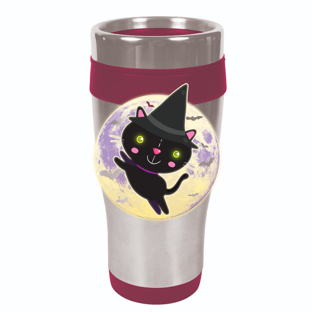 Cute Halloween Cat Moon Womens T-Shirt