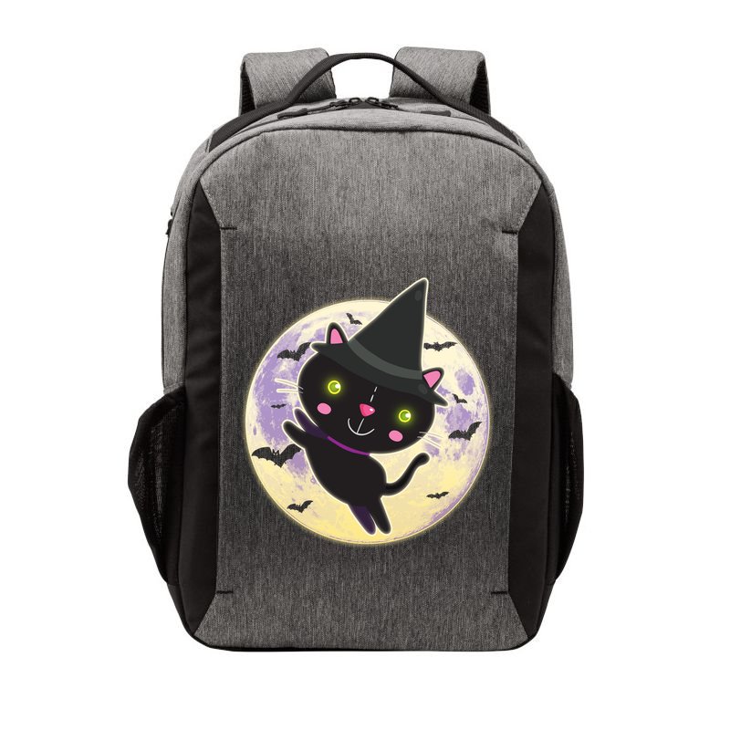 Cute Halloween Cat Moon Vector Backpack