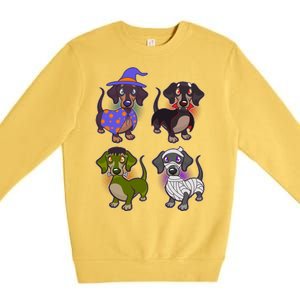 Cute Halloween Dachshunds  Premium Crewneck Sweatshirt