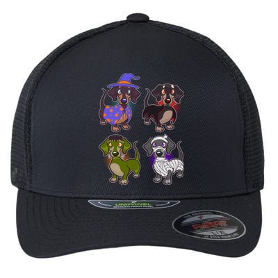 Cute Halloween Dachshunds  Flexfit Unipanel Trucker Cap