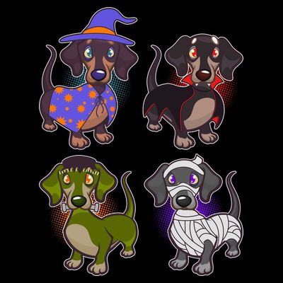 Cute Halloween Dachshunds  T-Shirt