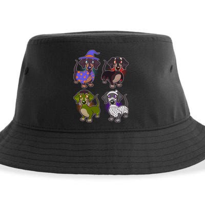 Cute Halloween Dachshunds  Sustainable Bucket Hat