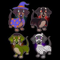 Cute Halloween Dachshunds  Sustainable Bucket Hat