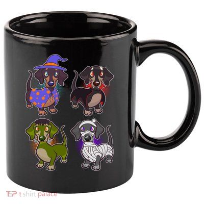 Cute Halloween Dachshunds  11oz C Handle Ceramic Mug