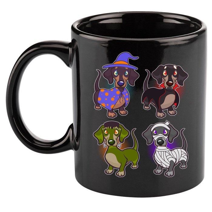 Cute Halloween Dachshunds  11oz C Handle Ceramic Mug
